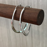 Twisted Oval 925 Silver Hoop Earrings