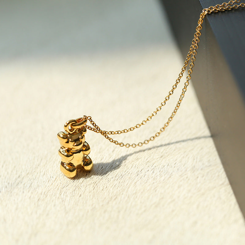 Cute Bear Strawberry Necklace