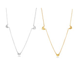 Infinite Multi-Heart Station Necklace - Delicate 925 Sterling Silver Chain