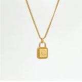 925 Sterling Silver Lock Alphabet Necklace