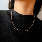 Colorful Mini Natural Stone Necklace | Bohemian Layering Style