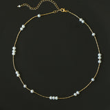 Starry Scattered Irregular Freshwater Pearl Collarbone Necklace