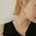 Teardrop Tassel Long Chain Drop Earrings - side view 3 | Floysun