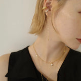Teardrop Tassel Long Chain Drop Earrings - side view 3 | Floysun