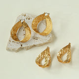 Hammered Sculptural Gold Hoop Earrings