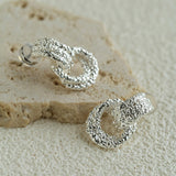 Molten Lava Texture Double-Hoop Drop Earrings