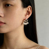 Removable Tassel & Linear Zircon Freshwater Pearl Drop Stud Earrings