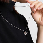 Clear Bubble Glass Cluster Long Necklace - alternate angle | Floysun