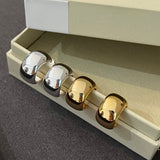 925 Sterling Silver C-Shaped Glossy Earrings