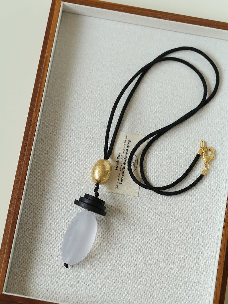 Abstract Geometric Long Pendant Necklace - floysun