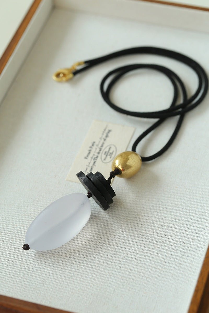 Abstract Geometric Long Pendant Necklace - floysun