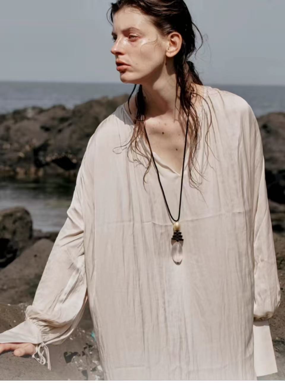 Abstract Geometric Long Pendant Necklace - floysun