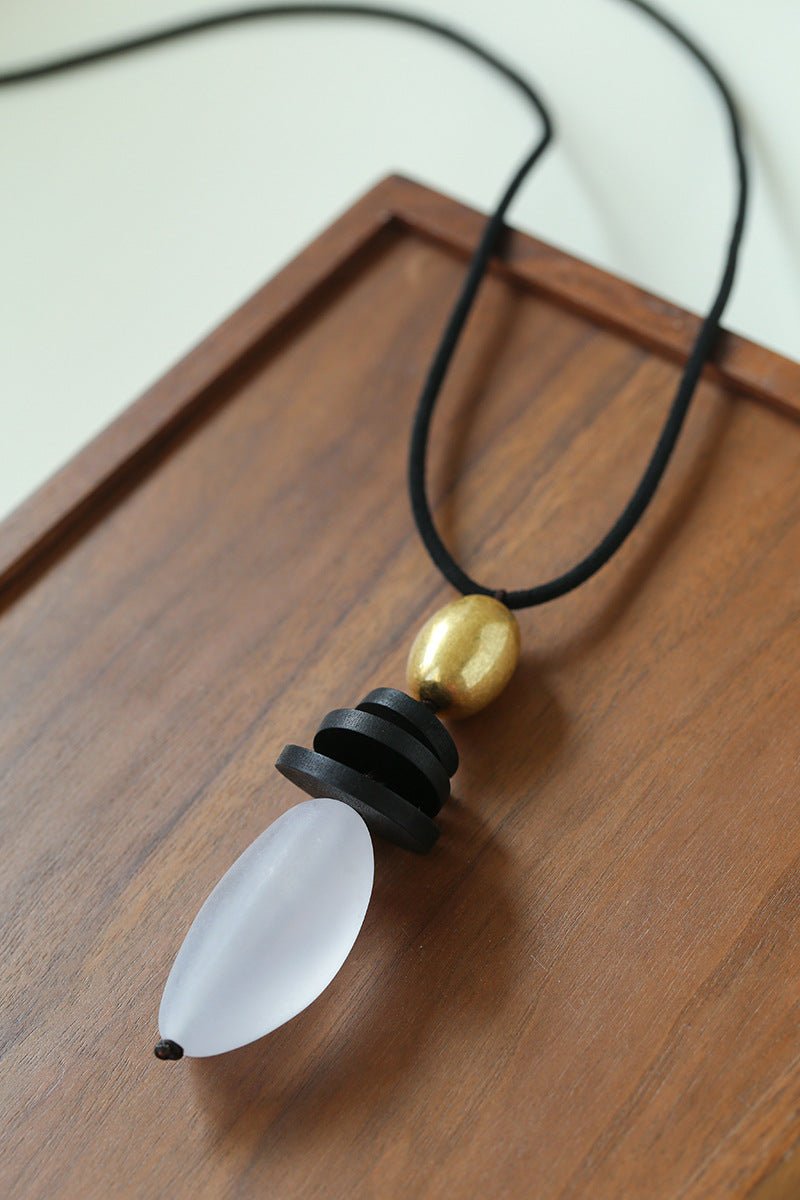 Abstract Geometric Long Pendant Necklace - floysun