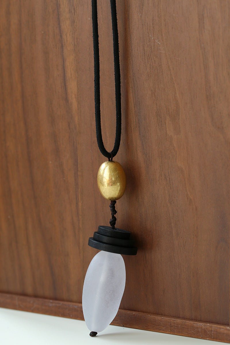 Abstract Geometric Long Pendant Necklace - floysun
