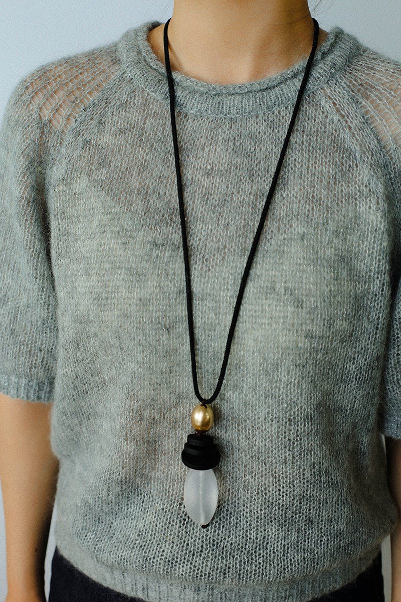 Abstract Geometric Long Pendant Necklace - floysun