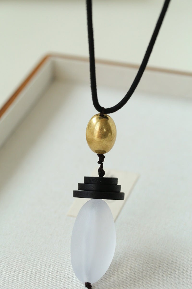 Abstract Geometric Long Pendant Necklace - floysun