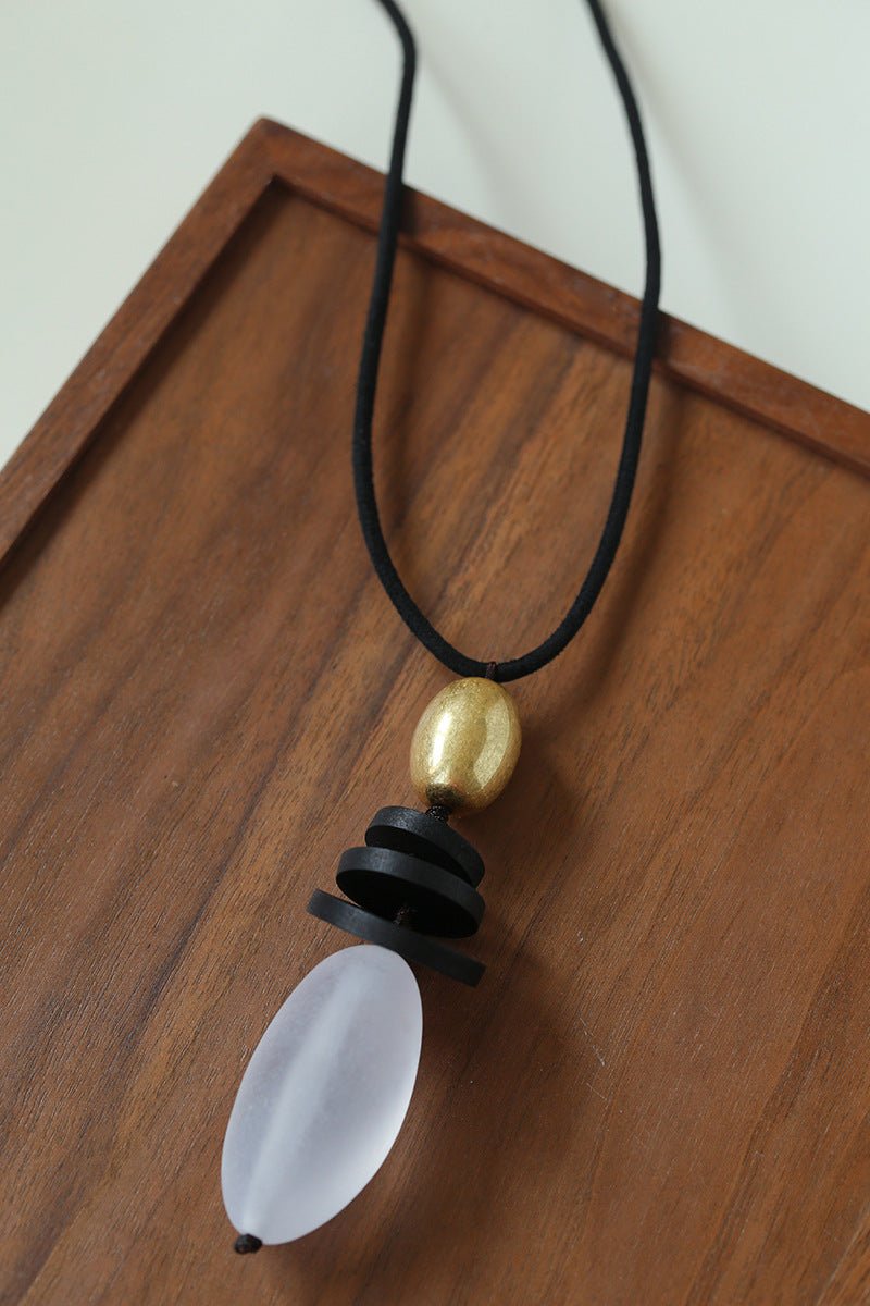 Abstract Geometric Long Pendant Necklace - floysun