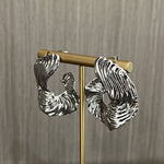 Abstract Wave Texture Statement Earrings - floysun