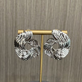 Abstract Wave Texture Statement Earrings - floysun