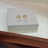Cubic Zirconia Bezel Huggie Hoop Earrings