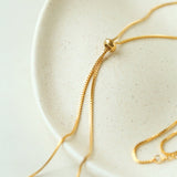 Adjustable Pull-Tab Freshwater Pearl Y-Shape Snake Chain Necklace - floysun