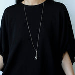 Adjustable Pull-Tab Freshwater Pearl Y-Shape Snake Chain Necklace - floysun