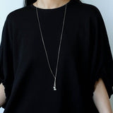 Adjustable Pull-Tab Freshwater Pearl Y-Shape Snake Chain Necklace - floysun