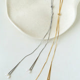 Adjustable Pull-Tab Freshwater Pearl Y-Shape Snake Chain Necklace - floysun
