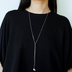 Adjustable Pull-Tab Freshwater Pearl Y-Shape Snake Chain Necklace - floysun