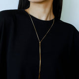 Adjustable Pull-Tab Freshwater Pearl Y-Shape Snake Chain Necklace - floysun
