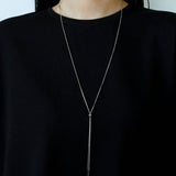 Adjustable Pull-Tab Freshwater Pearl Y-Shape Snake Chain Necklace - floysun