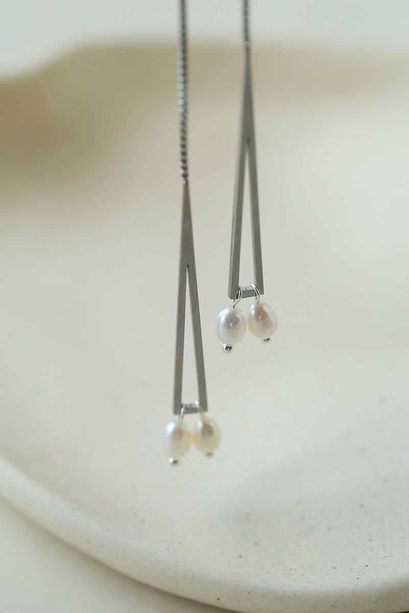 Adjustable Pull-Tab Freshwater Pearl Y-Shape Snake Chain Necklace - floysun
