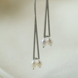 Adjustable Pull-Tab Freshwater Pearl Y-Shape Snake Chain Necklace - floysun