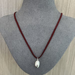 Adjustable Suede Cord Long Oval Pendant Necklace 925 Sterling Silver - floysun
