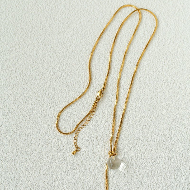 Adjustable Y - Shape Crystal Snake Chain Necklace - floysun