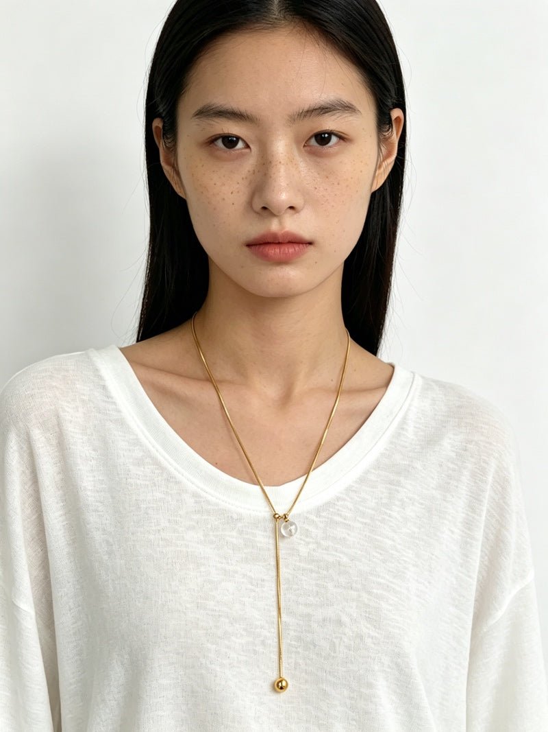 Adjustable Y - Shape Crystal Snake Chain Necklace - floysun