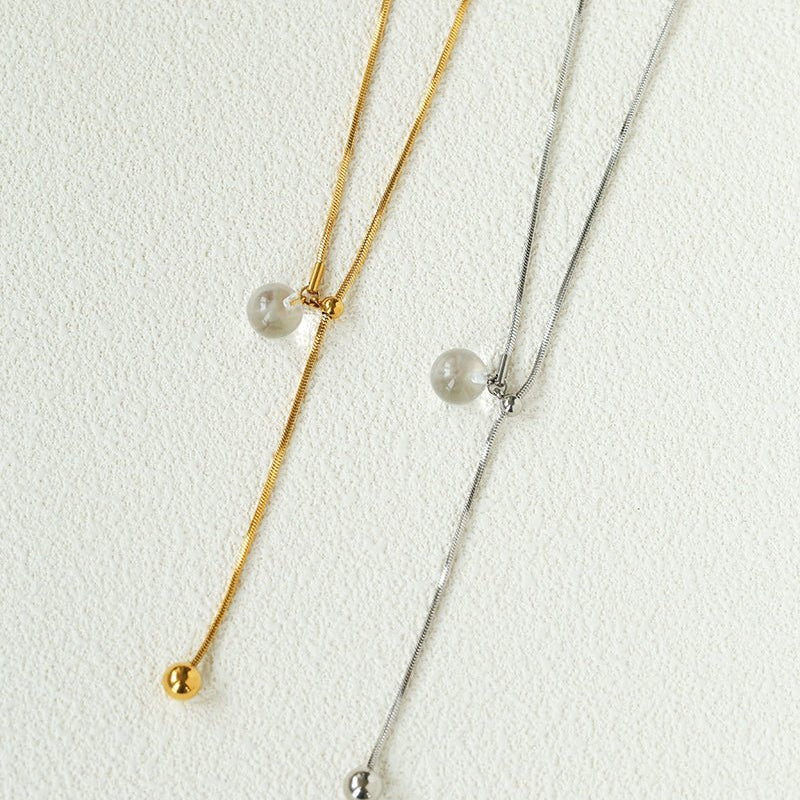 Adjustable Y - Shape Crystal Snake Chain Necklace - floysun