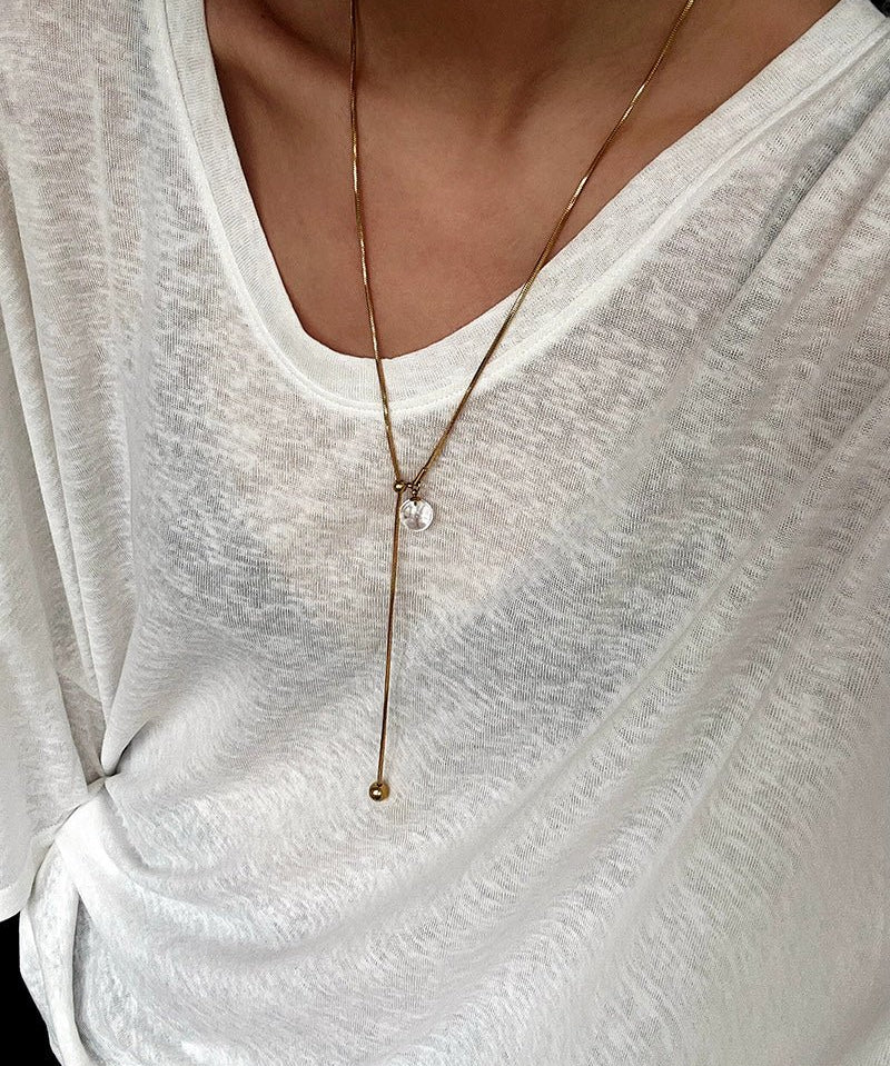 Adjustable Y - Shape Crystal Snake Chain Necklace - floysun