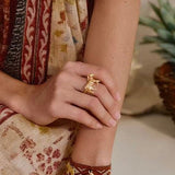 Adjustable Zebra Enamel Open Ring - floysun