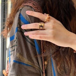 Adjustable Zebra Enamel Open Ring - floysun
