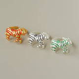 Adjustable Zebra Enamel Open Ring - floysun