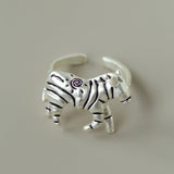 Adjustable Zebra Enamel Open Ring - floysun