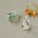 Adjustable Zebra Enamel Open Ring - floysun
