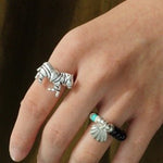 Adjustable Zebra Enamel Open Ring - floysun