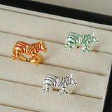 Adjustable Zebra Enamel Open Ring - floysun