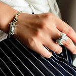 Adjustable Zebra Enamel Open Ring - floysun