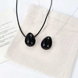 Black Teardrop Pendant Necklace