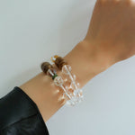 Agarwood Beads White Crystal Citrine Stretch Bracelet - floysun