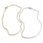 Alternating Bar Paperclip Chain Necklace - floysun