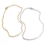 Alternating Bar Paperclip Chain Necklace - floysun